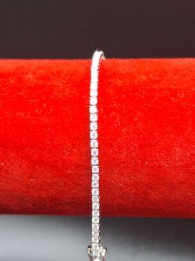 925 Sterling Silver Moissanite Tennis Bracelet 2mm 6 inch *New*